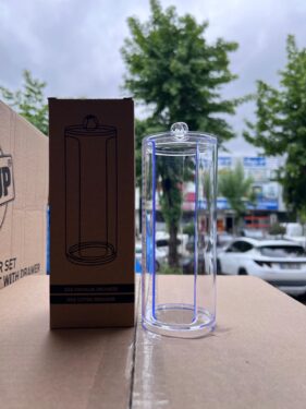BoxUp Silindirik Disk Pamukluk ve Makyaj Pamuğu Dispenseri