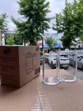Box Up Şeffaf İkili Kapaklı Organizer - Pamukluk / Makyaj Düzenleyici